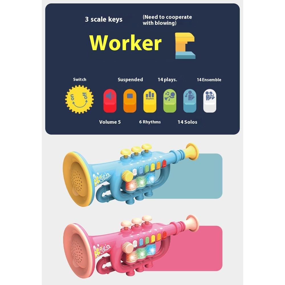 Musical Instrument Kids Toy Trumpet Educational Preschool Learning Blowing Instrument Gift for Toddlers Early Childhood Development