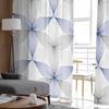 Modern Art Geometric Pattern Blue Tulle Window Curtains for Bedroom Luxury Home Decor Drapes In Living Room Chiffon Panels