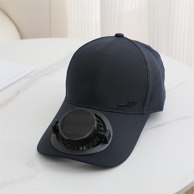 New Solar Charging with Fan Baseball Cap Summer Long Brim Breathable Sun Protection Couple Sunshade Cap