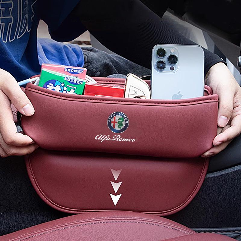 Car Seat Crevice Storage Seat Organizer Gap Seatbelt Slit Filler Holder For Alfa Romeo Giulia Tonale MITO Stelvio Brera