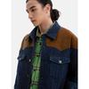 American-Style Retro Denim Patchwork Work Shirt Cotton Jacket for Men Winter Coat Foreign Trade Men's Cotton Clothing