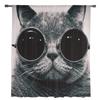 Cat With Glasses Chiffon Sheer Curtains for Living Room Bedroom Home Decoration Window Voile Tulle Curtain Drapes