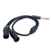 6.35mm Male Plug To Double XLR Cable Stereo Unbalanced Audible Converter Y Splitter Cord for Microphones DV Cameras