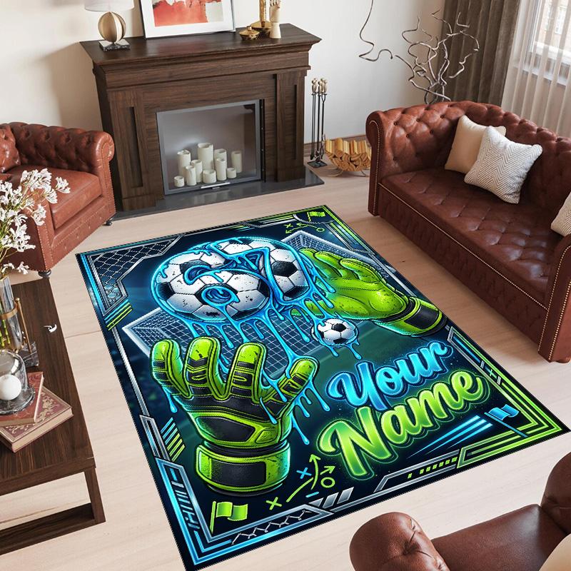 Valentine Love Theme Crystal Velvet Rug Personalized Custom Name Text Soft Floor Mat Home Decor