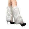 Plush Leg Warmers for Women Soft Furry Boot Toppers Ribbed Elastic Top Fuzzy Leg Covers Winter Accessory Party Costume