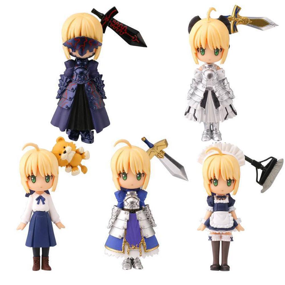 5Pcs/1Set Anime Fate/Grand Order Altria Pendragon Saber Figure Set Sword Model Toy Gift Collection Action Figure PVC