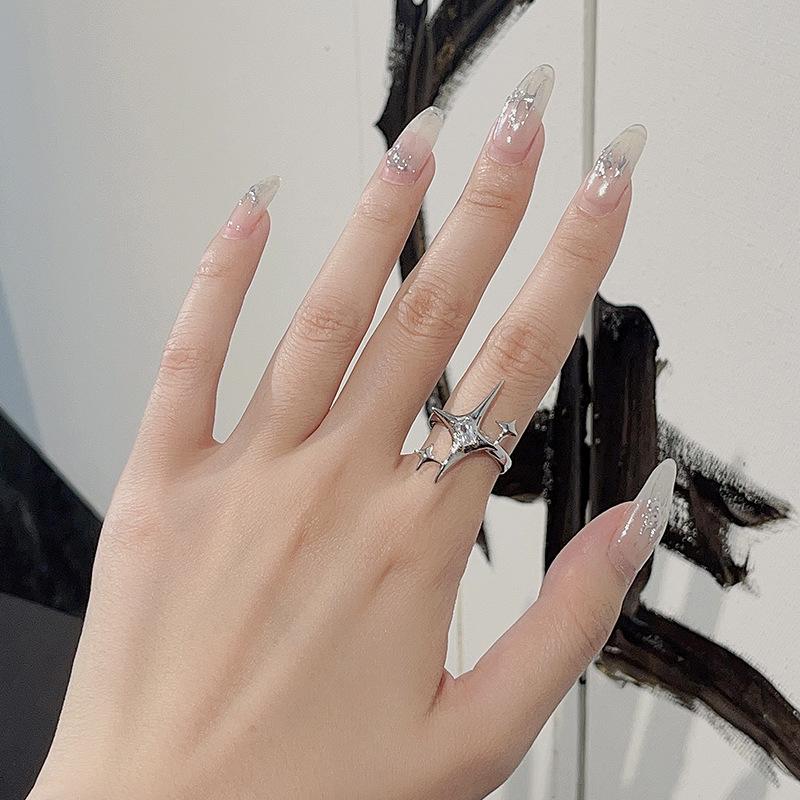 

Stars Full Of Diamonds Ring Set Women S Niche Design Fashion High-End Personality Light Luxury Adjustable Adjustable opening