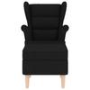 Vidaxl Armchair with Footstool, Black, Upholstered In Fabric