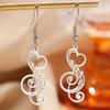 Fashion Women's Personalized Stainless Steel Note Pendant Earrings, Trendy Music Festival Party Jewelry Stainless Steel Earrings