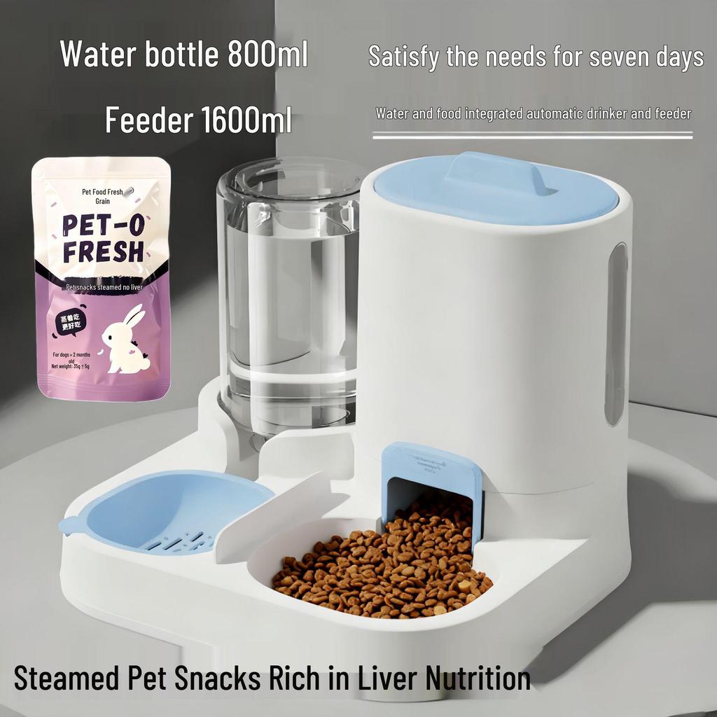 Automatic Cat Feeder & Water Dispenser - Large Capacity, 2-in-1 Pet Feeding Solution