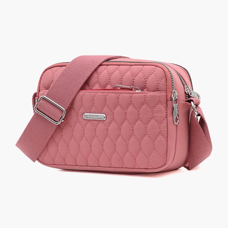 Lässige Nylon-Schultertaschen für Damen Mama Crossbody-Tasche Einkaufs-Handy-Geldbörse Mehrfach-Reißverschluss-Umhängetasche Premium