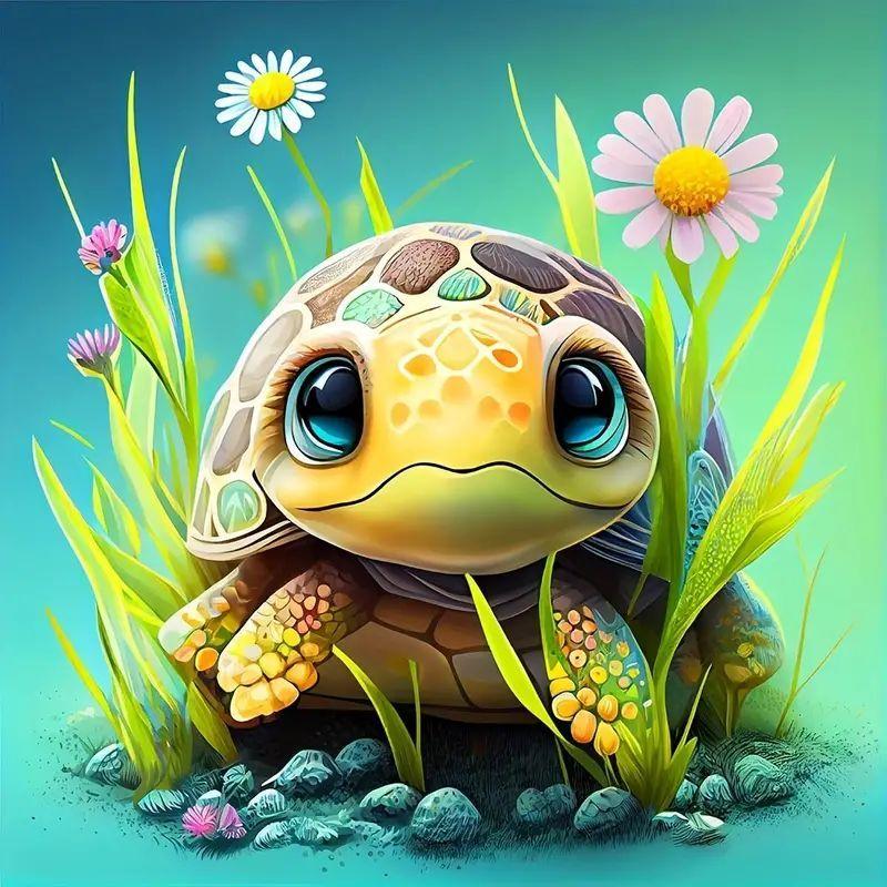 DIY Diamond Painting Set Animal Turtle Dog Cat Full Square Round 5D Drill Mosaic Embroidery Kits Art Wall Decoration