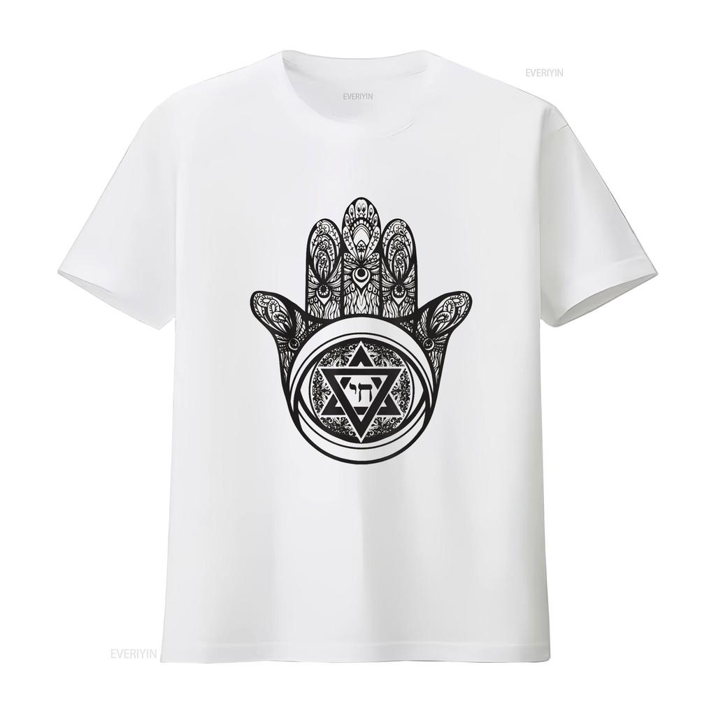 Womens Hamsa Defense against the evil eye T Shirt White 2X Large vintage Washed Soft homme Slightly Casual Breathable Stretched
