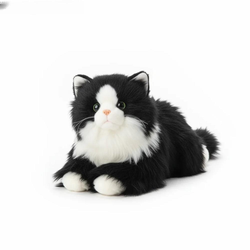 Realistic Stuffed Animal Cat, Lifelike Plush Kitten Toy for Kids, Soft Cuddly Gift for Girls Birthday