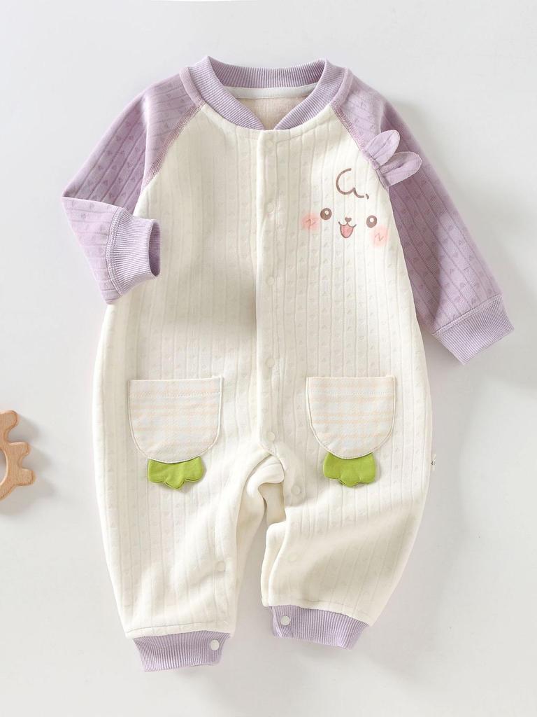 Comfortable Fleece Baby Jumpsuit - Warm Infant & Toddler Base Layer for Autumn/Winter