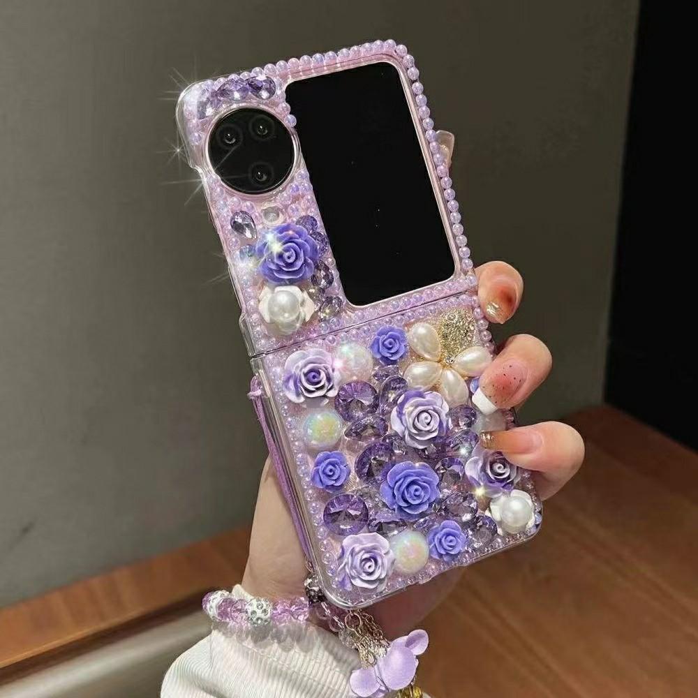 Applicable OPPOFindN3flip mobile phone case findn2flip folding protective case diamond flower bracelet women's model