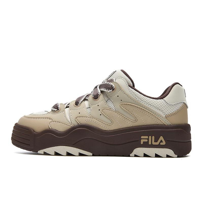 New FILA Rosetta Abrasion Resistant Lightweight Breathable Height Increasing Low top Skateboard Shoes Women's Brown F12W532224FCB