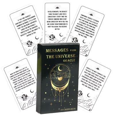 Baralho Oráculo Mensagens do Universo 10,3*6cm com Orientação dos Seus Guias para Leituras Gerais 54 Cartas Oráculo
