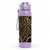 1PC Dark Leopard Skin Texture 750ml Color Plastic Sports Water Bottle Leakproof Flip Straw Lid For Sports Office Home Use