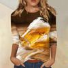 Dam Casual Kortärmad Topp med Oktoberfest-tryck Rund Hals Lättvikt Bekväm Passform Trendig Stil