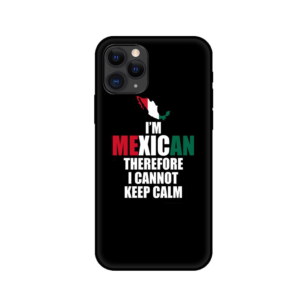 Black Tpu Case for Iphone 5 5s Se 2020 6 6s 7 8 Plus X 10 XR XS 11 12 Mini Pro MAX Back Cover Mexico Flag Emblem