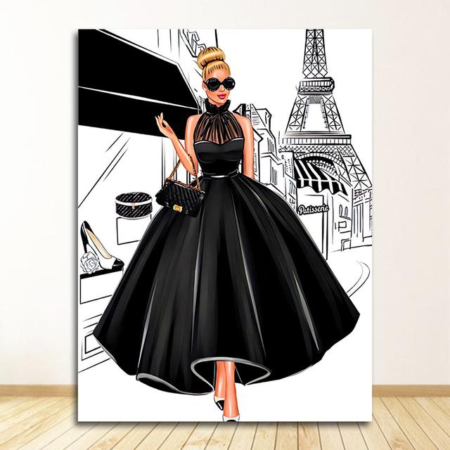 

Плакаты и принты, настенные картины для гостиной, модная сумка для девочек, воздушный шар, салон шампанского, настенная живопись с принтом на холсте, скандинавская картина 21cm×30cm NoFrame