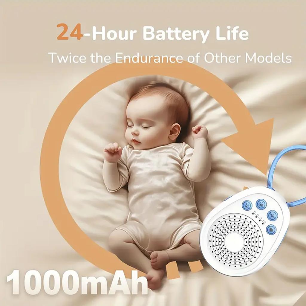 White Noise Machine for Baby Sleep with 20 Soothing Tracks, 4 Sound Types, Portable Sleep Aid for Infants, Rechargeable