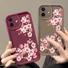Für iPhone 16 Pro Max 15 Pro 14 Plus 13 12 11 XS 8 7 Telefonhülle Rosa Blumendruck Matte Stoßfeste Linsenschutz TPU Weiche Stoßstangenabdeckung