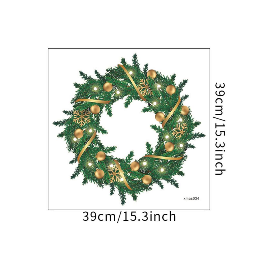 Christmas Wreath Sticker Glass Window Wall Decoration Wall Sticker Self-adhesive