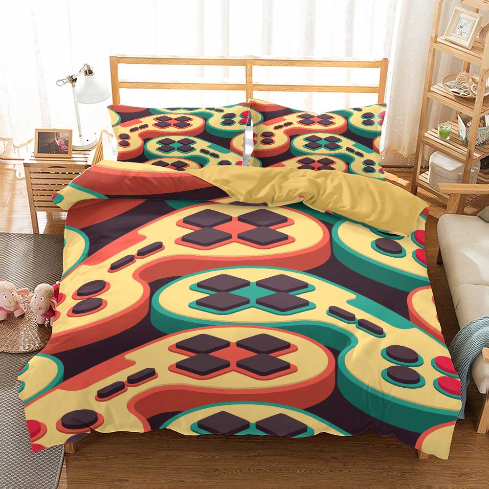 Print Game Bedroom Bedclothes Pillowcases Duvet Cove Set For Boy Fashion Design Teenager Bedding Set For Boys Full Twin Queen
