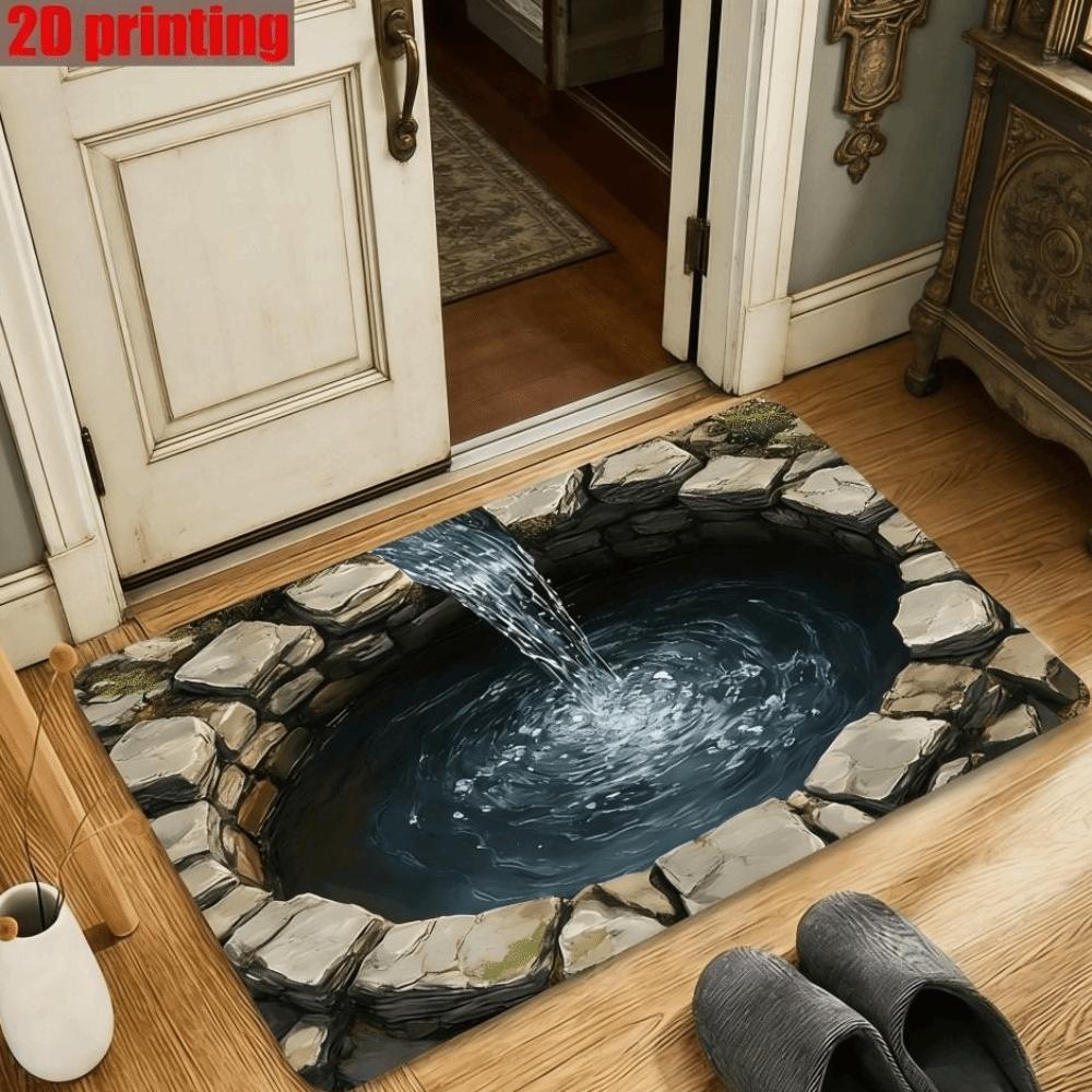 Water-absorbing Optical Illusion Doormat 3D Flat Bedroom Door Rug Bathroom Carpet  Home Decor
