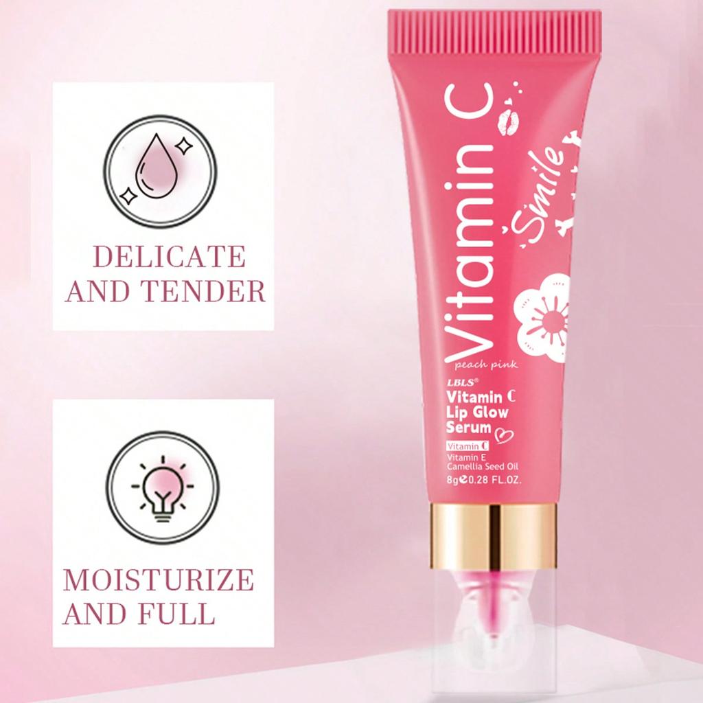 1pc 8g Vitamin C Lip Balm Serum, A Liquid Lip Oil, Instantly Hydrates, Brightens, And Moisturizes Li