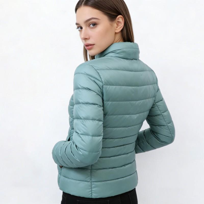 Womens Lightweight Down Jacket Winter Short Puffer Coat Stand Collar Slim Fit 7XL Duck 50% Fill Power