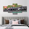 5 Stück rustikale F1-Rennwagen-Hausgemälde, Sportwagen, 5 Stück Wandposter, Heimdekoration, 5 Panel, Raumdekoration, abstrakte Gemälde, Kunst