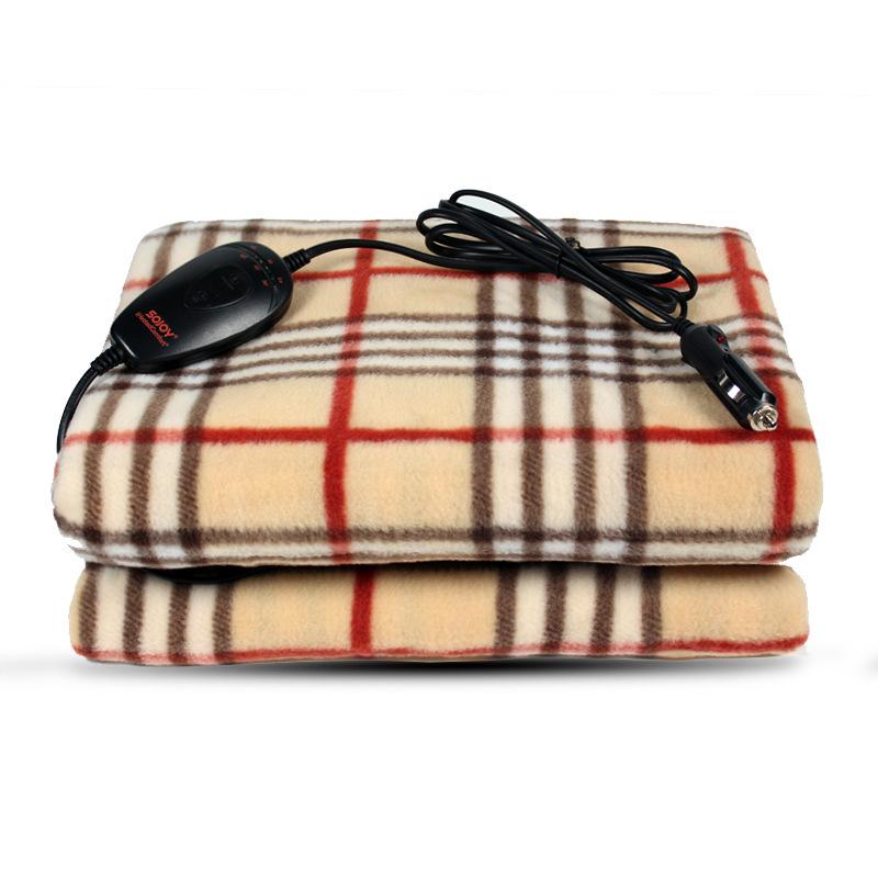 Car Heated Blanket 12V Fashion Plaid, High/Low Settings, Electric Blanket 