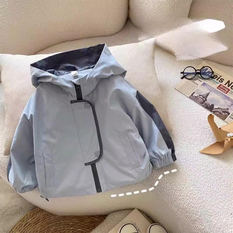 Boys  Windproof Hooded Jacket for Spring/Autumn Hiking 130 (Height ~120cm)