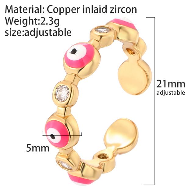 

Новый стиль Открытые богемные радужные злые синие глаза стразы золотые кольца для женщин винтажное женское кольцо на палец дьявол ювелирные изделия подарок Resizable