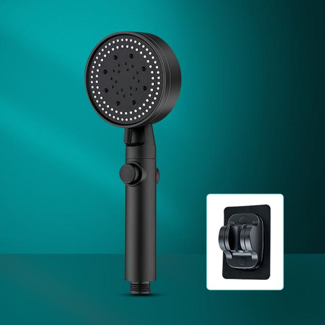 5-speed Ajustable High-pressure Shower Head One-key Stop Water Water-saving Hand-held Shower Head with Hose Bathroom Accessories