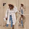 Damen Oversize Kragenloser Langer Wollmantel mit Kunstpelzkragen Winter Dick Warm Street Style