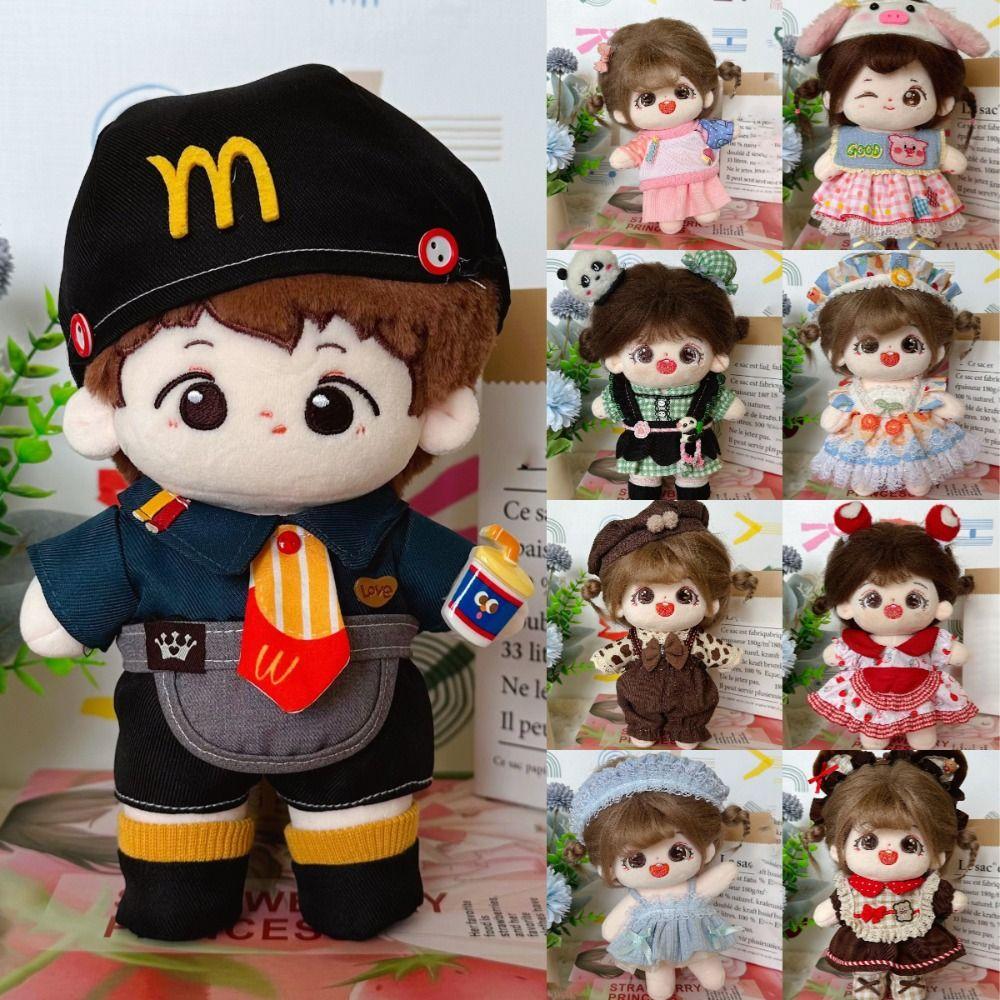 

OB11 Doll Dresses 20cm Cotton Doll Mini Princess Skirt Cute Doll Clothes Set Plush Toy Type M