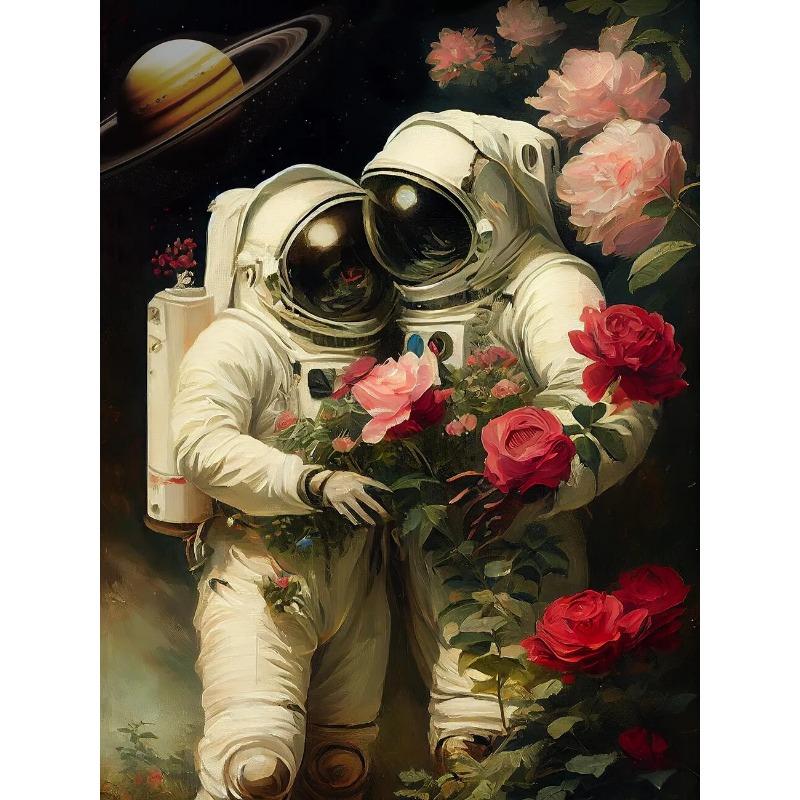 My Space Date Mural My Space Surfing Day Canvas Posters Prints Astronaut's Space Journey Canvas Painting for Home Room Decor