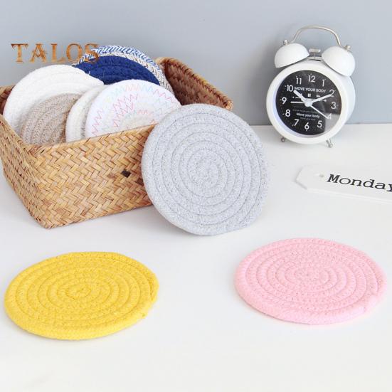 Stolní podložka opakovaně použitelná bavlněná podložka proti opaření Praktická ručně tkaná izolační podložka Jídelní dekorační podložka pod bar