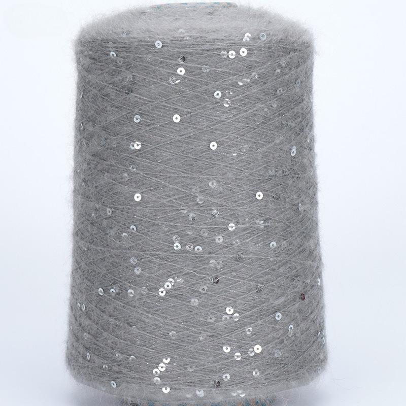 300g Soft Natural Colorful Plush Mohair Sequin Yarn for Knitting Ice Silk Metallized Yarn Weave Crochet Sewing Thread