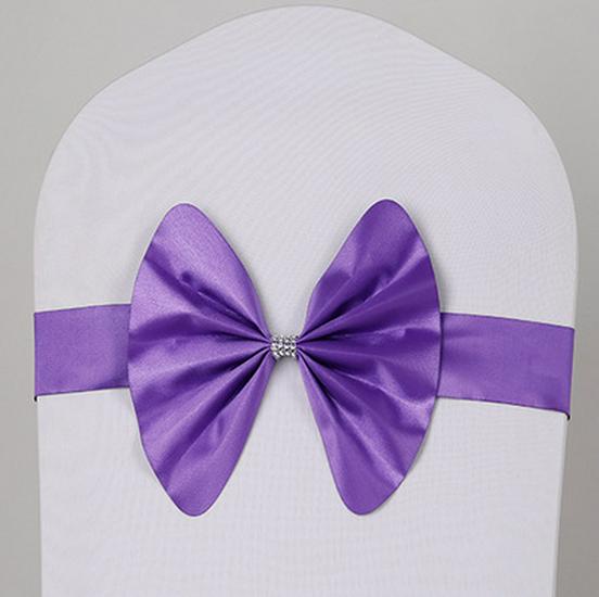 Hotel Chair Back Ribbon Bow Decoration for Weddings