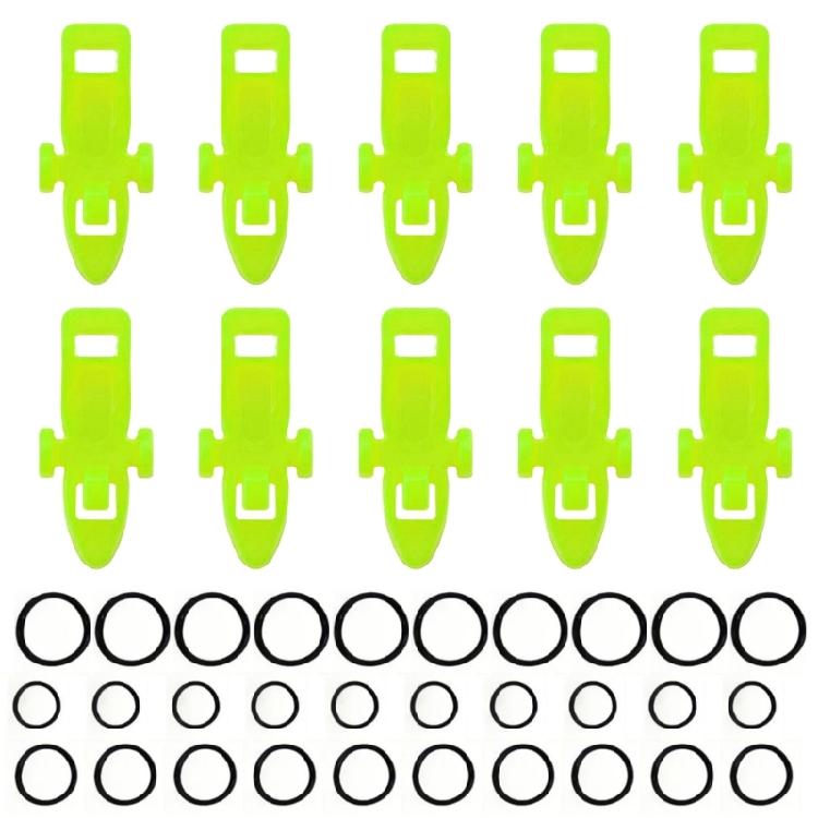 10 шт. Держатель для рыболовных крючков, Вешалка для наживки с 3 размерами эластичных резиновых колец флуоресцентный желтый