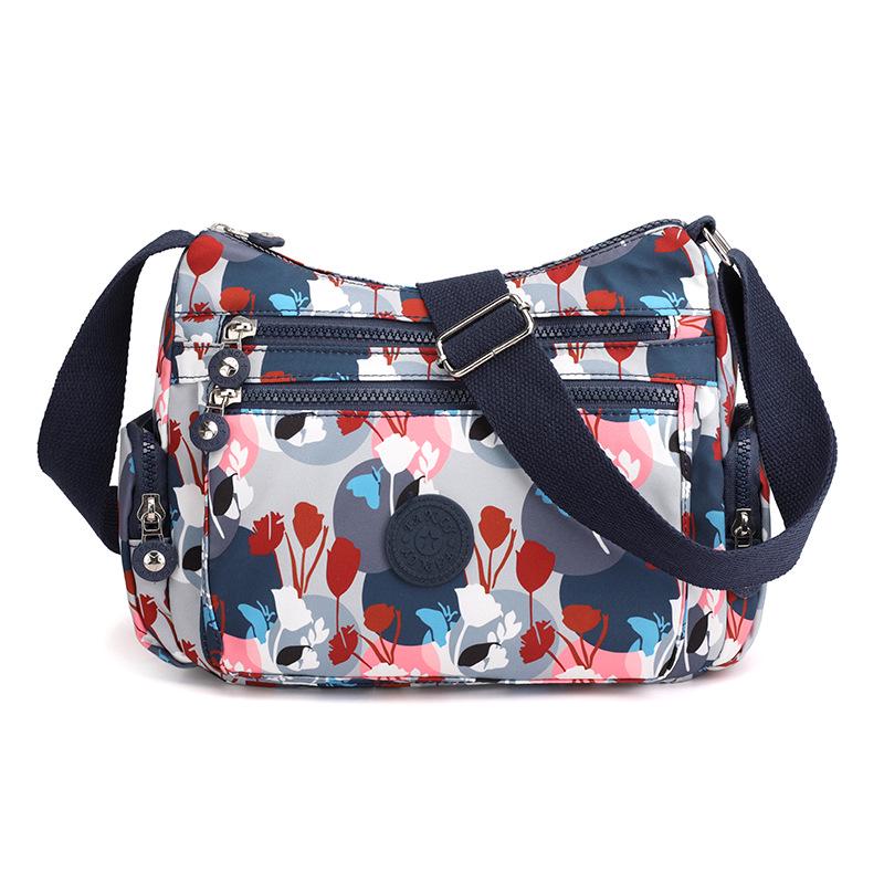Stylish Mid-Aged Women’s Waterproof Nylon Crossbody Bag with Multiple Compartments