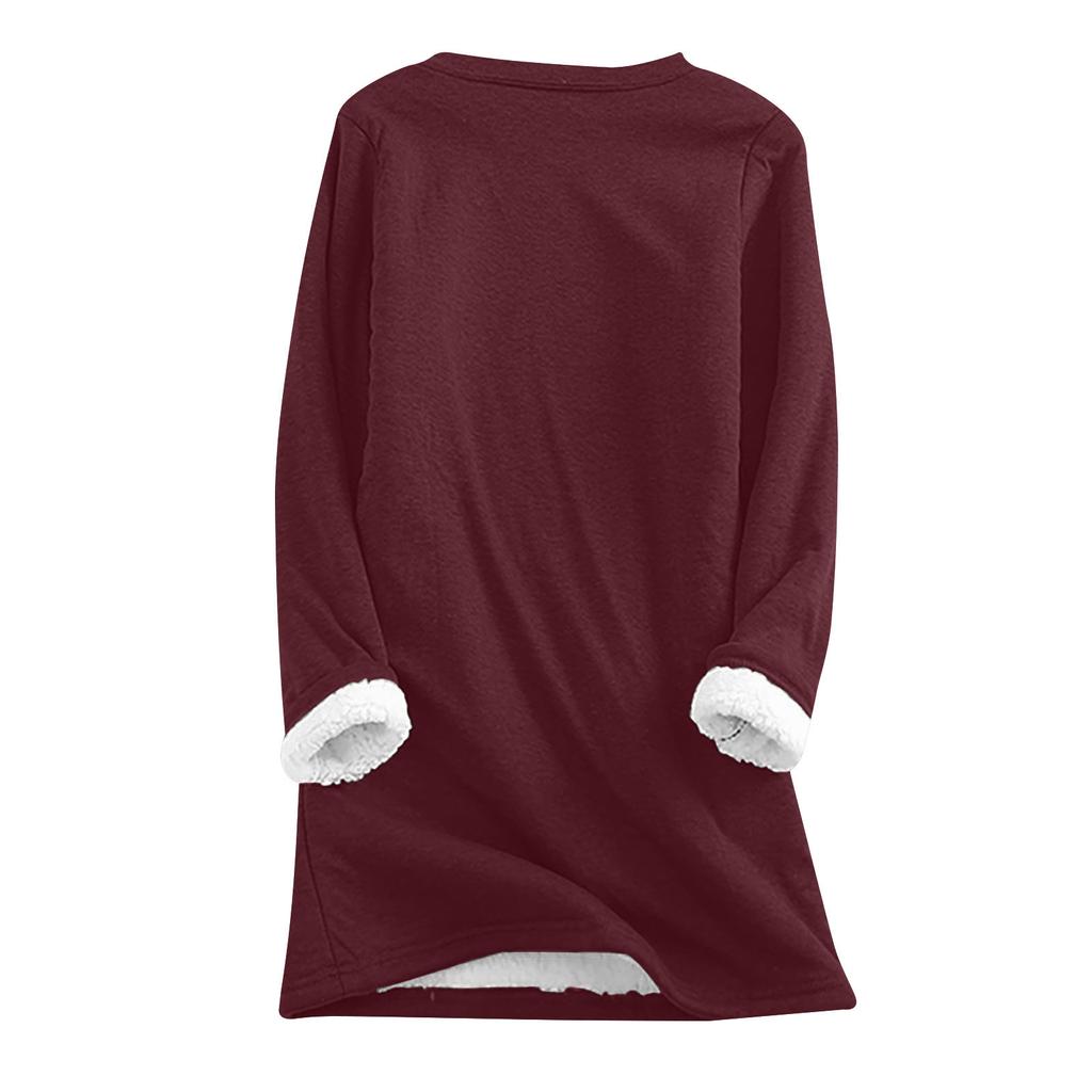 Women's Autumn Winter Plus Size Loose Thickened Velvet Warm Bottoming Shirt Top