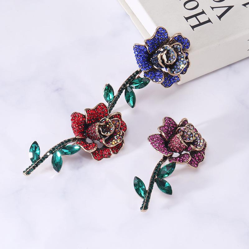 Strass-Rosenbrosche, Hochwertiger Einfacher Schmuck mit Temperament, Elegante Accessoires, Anti-Licht Kragenstift