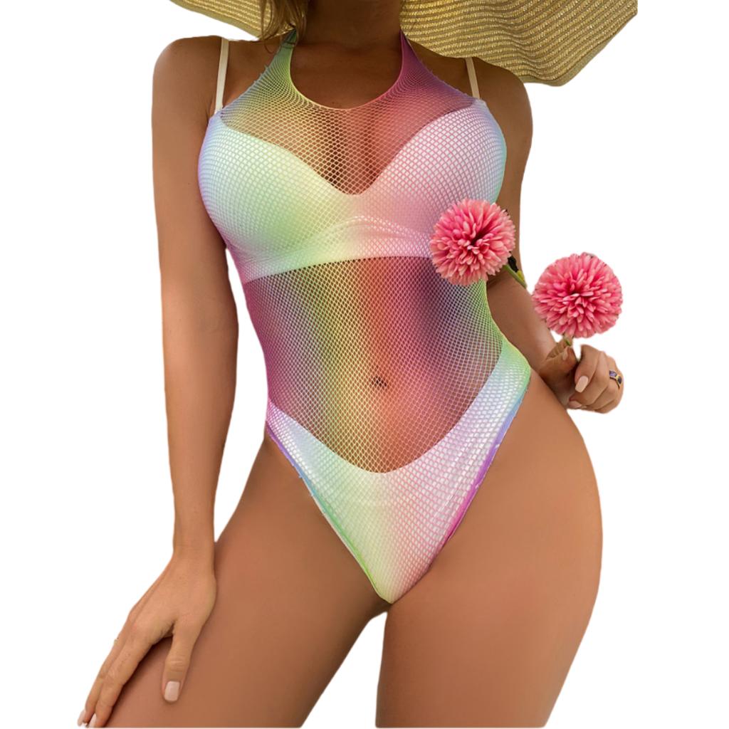 Colorful Stripes Sexy Lingerie Bodysuit Black Full Body Stockings Crotchless Bodystocking For Erotic Adult Female Sex Game Costume