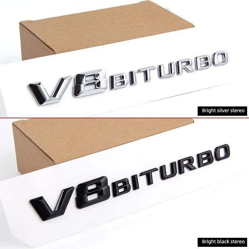 3D ABS Buchstaben Autoaufkleber Kotflügel Seite V8 BITURBO Emblem Plakette Für Mercedes C63 G63 GLE63 S63 W222 W223 W205 W204 Zubehör